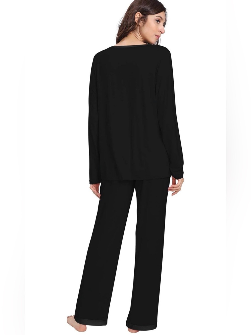 GYS viscose from bamboo Black Long Sleeve Pajama Set- super soft- sz XXL- NIB - Picture 8 of 8